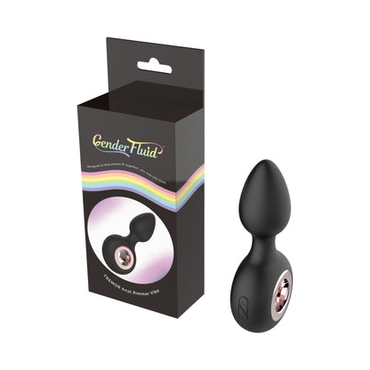 GENDER FLUID TREMOR RECHARGEABLE SILICONE ANAL RIMMER VIBRATING PLUG BLACK