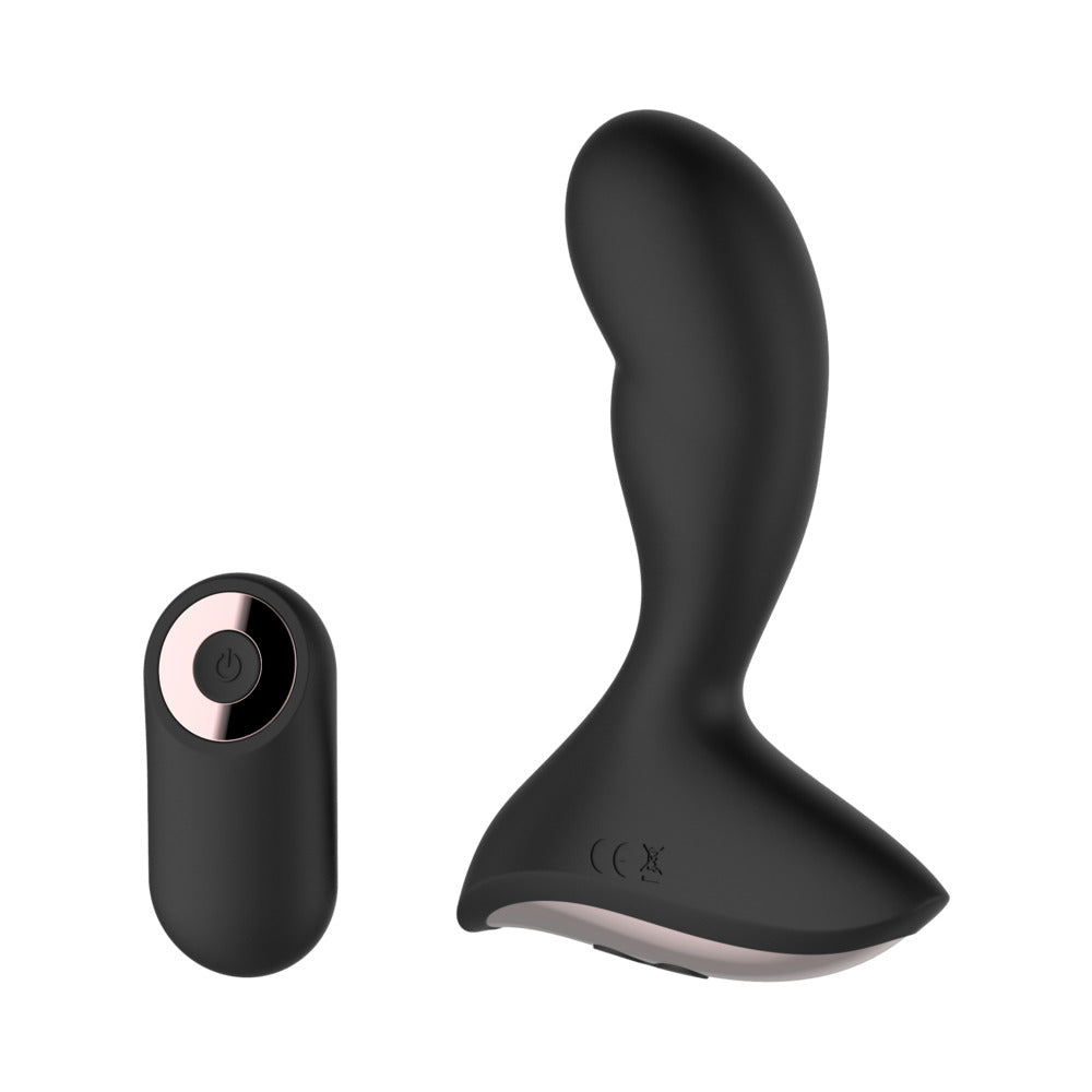 GENDER FLUID RUMBLE RECHARGEABLE REMOTE-CONTROLLED SILICONE ANAL VIBRATOR BLACK