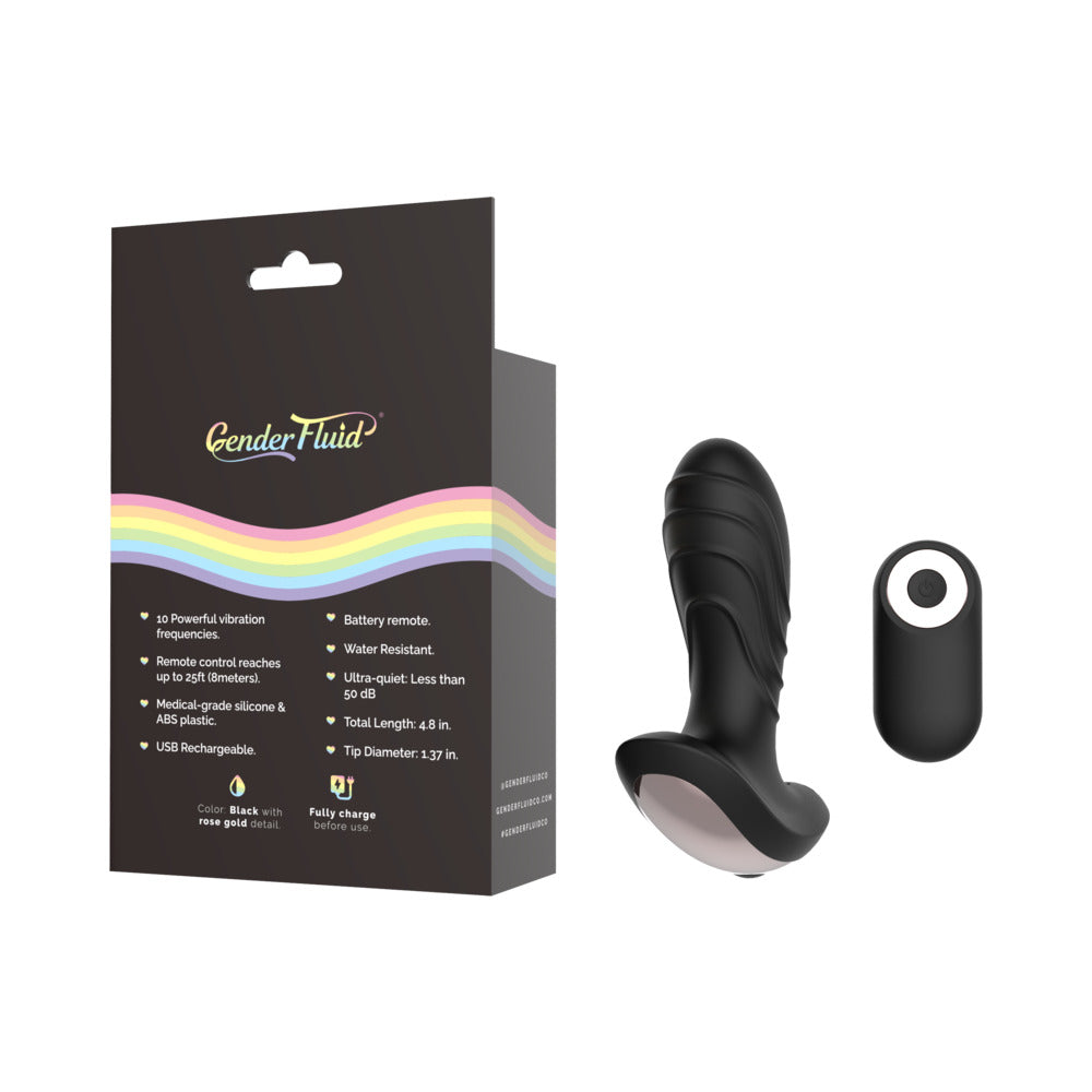 SHIBARI - GENDER FLUID BUZZ RECHARGEABLE REMOTE-CONTROLLED SILICONE ANAL VIBRATOR BLACK