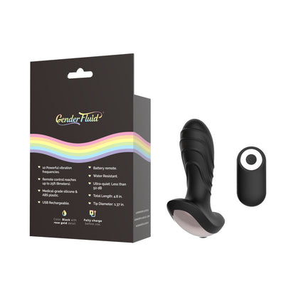 SHIBARI - GENDER FLUID BUZZ RECHARGEABLE REMOTE-CONTROLLED SILICONE ANAL VIBRATOR BLACK