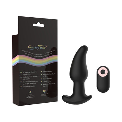 GENDER FLUID TWIRLER ANAL VIBE WITH REMOTE SILICONE BLACK