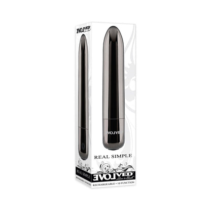 EVOLVED - REAL SIMPLE RECHARGEABLE BULLET VIBRATOR BLACK CHROME