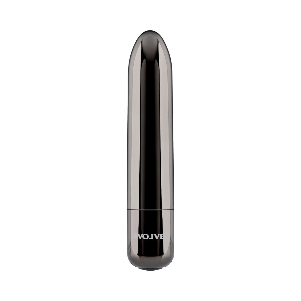 EVOLVED - REAL SIMPLE RECHARGEABLE BULLET VIBRATOR BLACK CHROME
