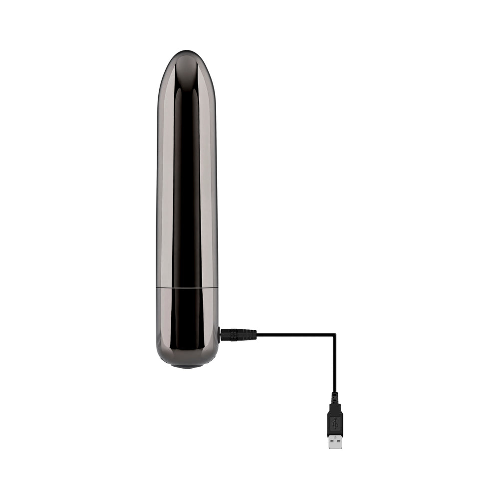 EVOLVED REAL SIMPLE RECHARGEABLE BULLET VIBRATOR BLACK CHROME