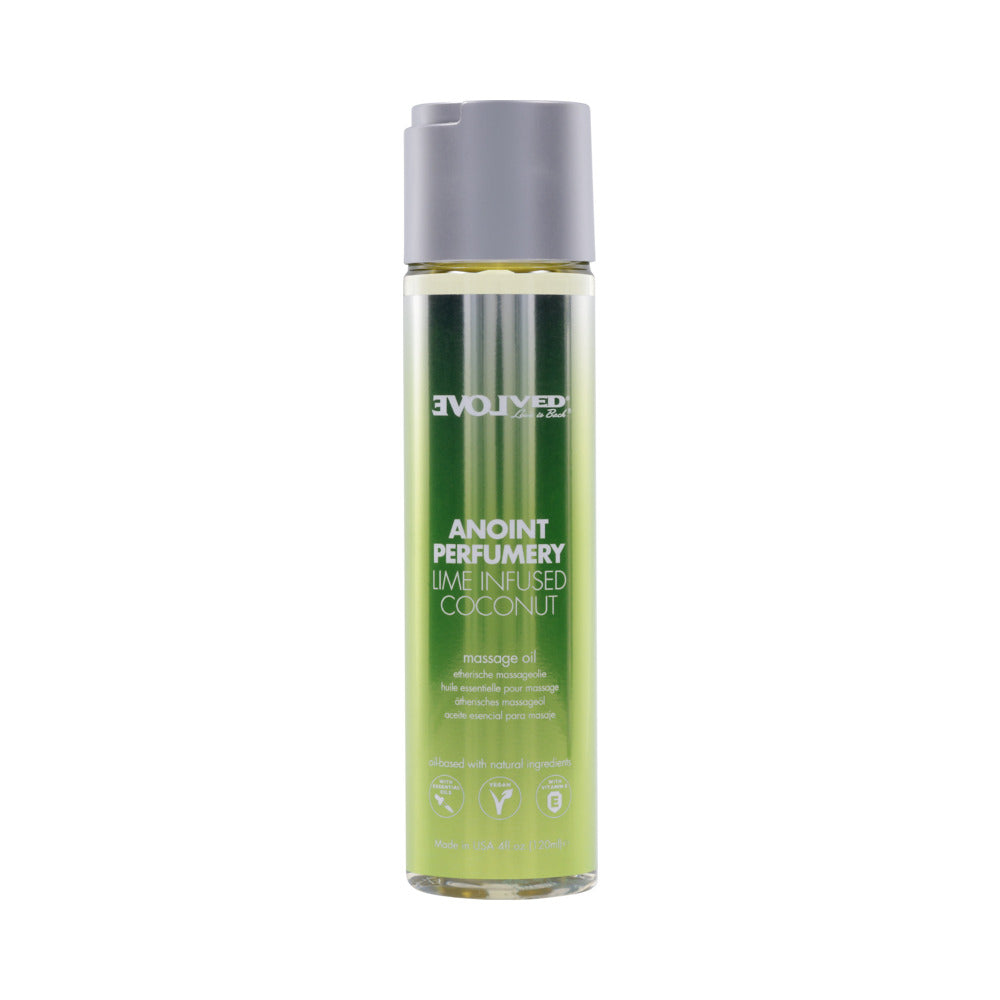 EVOLVED ANOINT PERFUMERY LIME INFUSED COCONUT MASSAGE OIL 4 OZ.