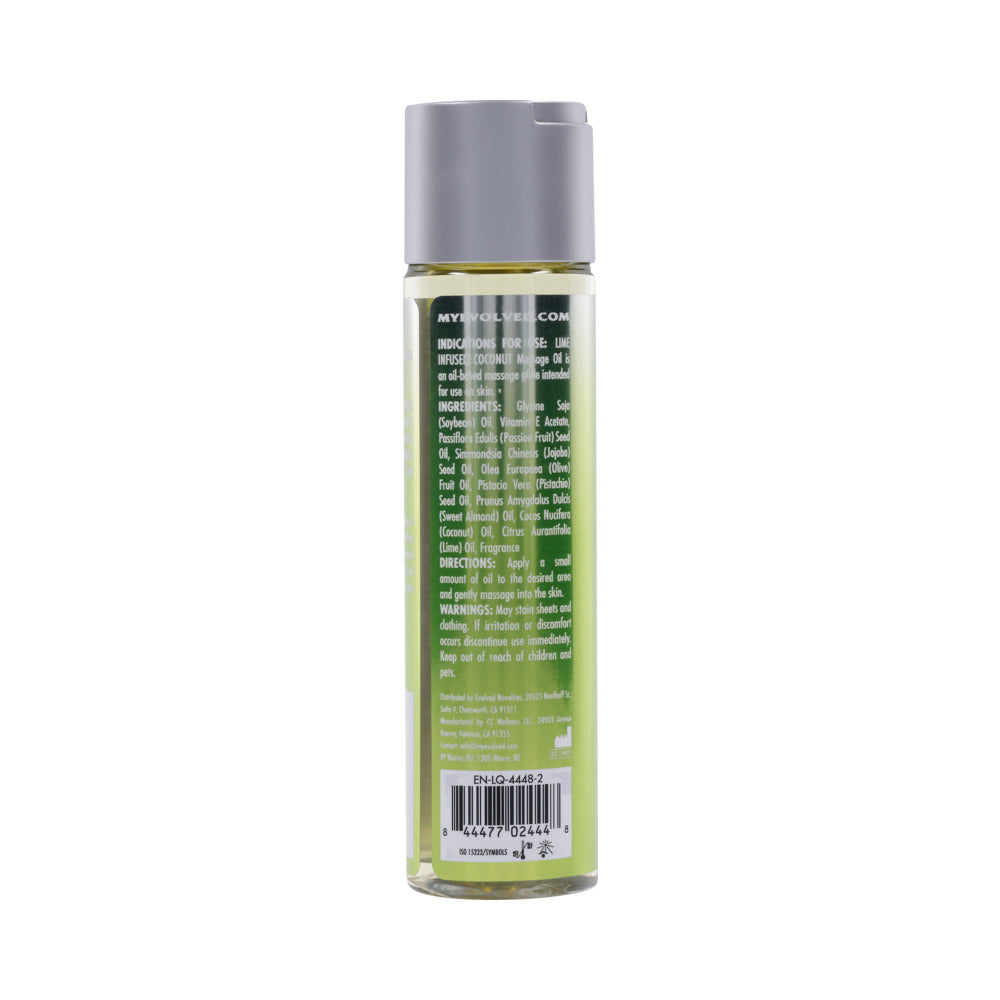 EVOLVED ANOINT PERFUMERY LIME INFUSED COCONUT MASSAGE OIL 4 OZ.