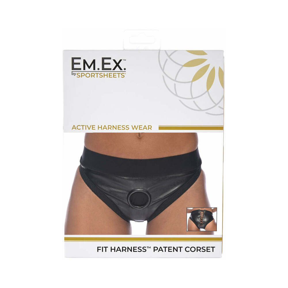 SPORTSHEETS - EM.EX. FIT HARNESS PATENT CORSET S