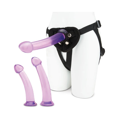 ELECTRIC EEL - LUX FETISH SIZE UP 3-PIECE DILDO & HARNESS PEGGING TRAINING SET