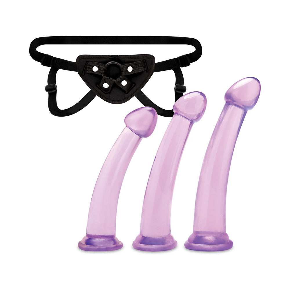 ELECTRIC EEL - LUX FETISH SIZE UP 3-PIECE DILDO & HARNESS PEGGING TRAINING SET