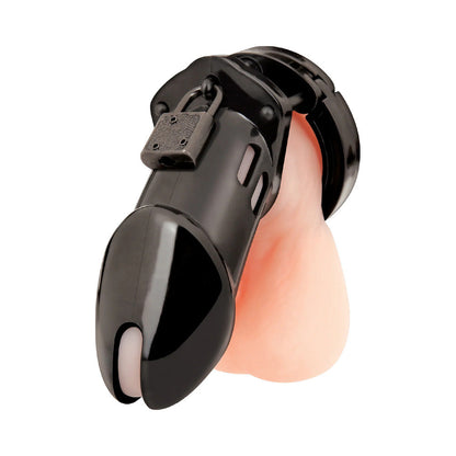 BLUE LINE ACRYLIC CHASTITY CAGE BLACK