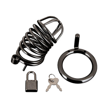 BLUE LINE DELUXE CHASTITY CAGE BLACK