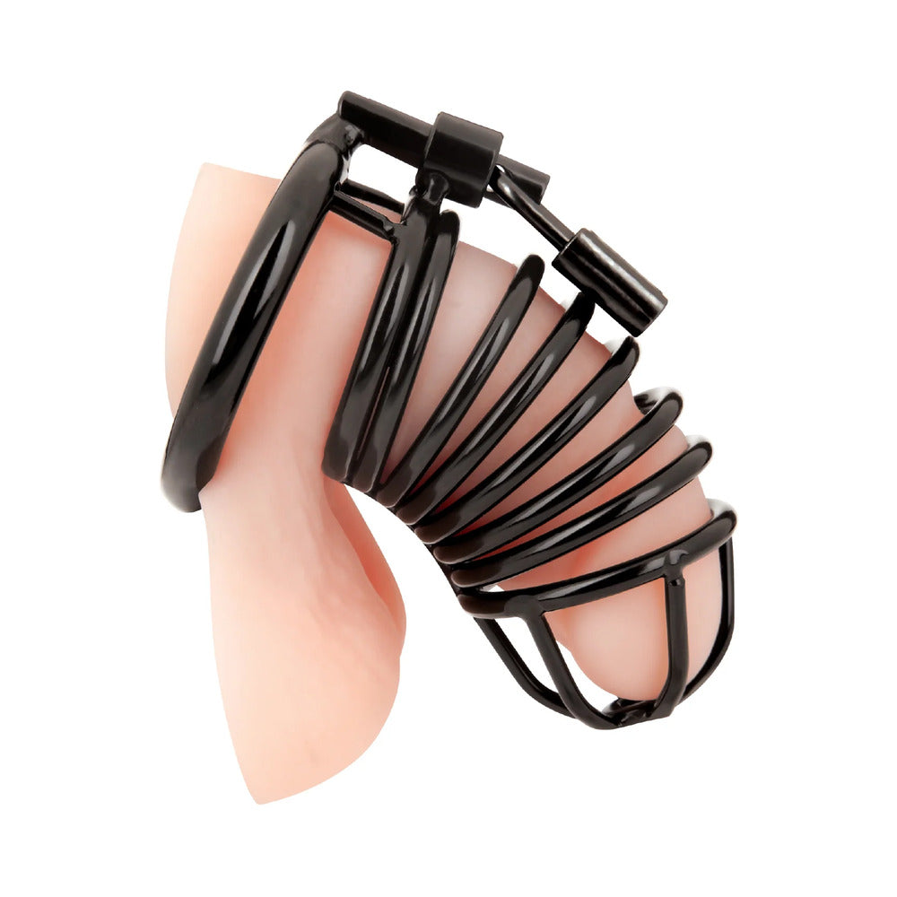 BLUE LINE DELUXE CHASTITY CAGE BLACK