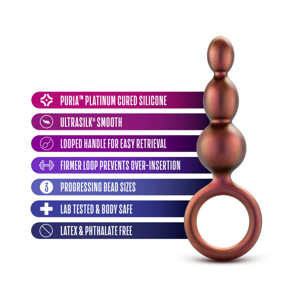 BLUSH - ANAL ADVENTURES MATRIX SILICONE BEADED LOOP PLUG COPPER