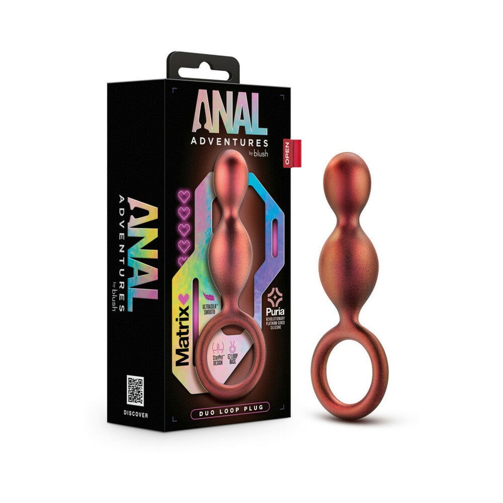 ANAL ADVENTURES MATRIX SILICONE DUO LOOP PLUG COPPER