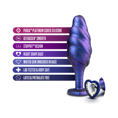 ANAL ADVENTURES MATRIX SILICONE BUMPED BLING PLUG SAPPHIRE