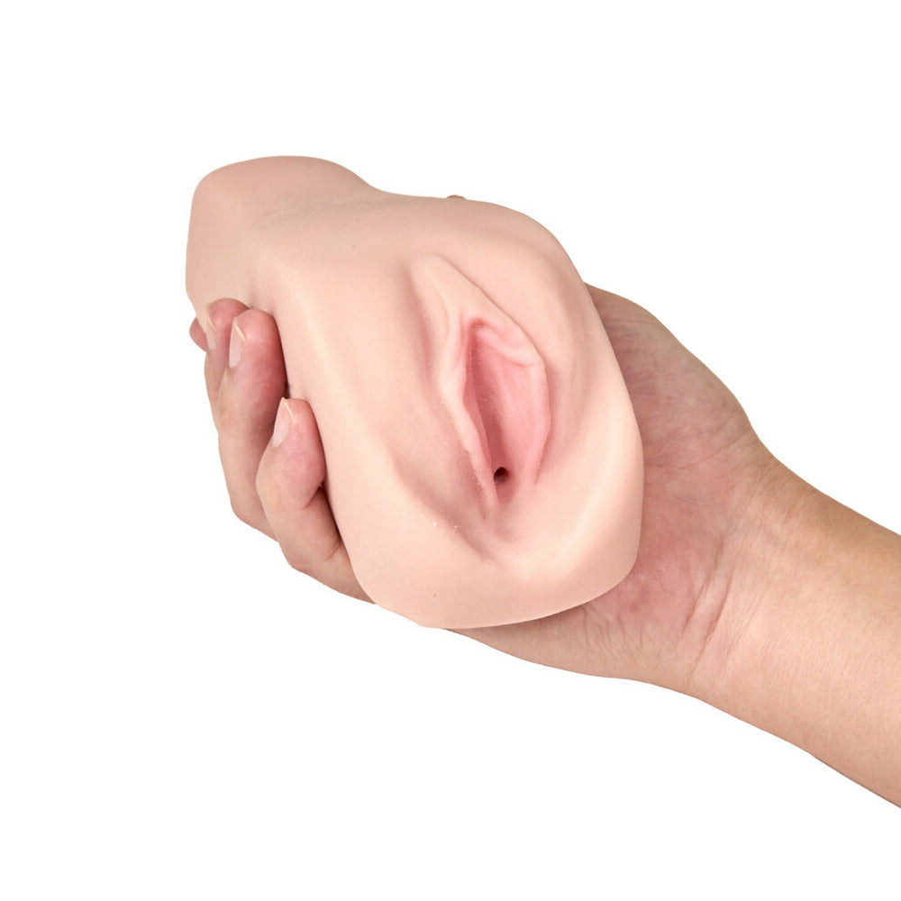 M ELITE SOFT + WET NATASHA VAGINA STROKER WITH BULLET VIBRATOR BEIGE