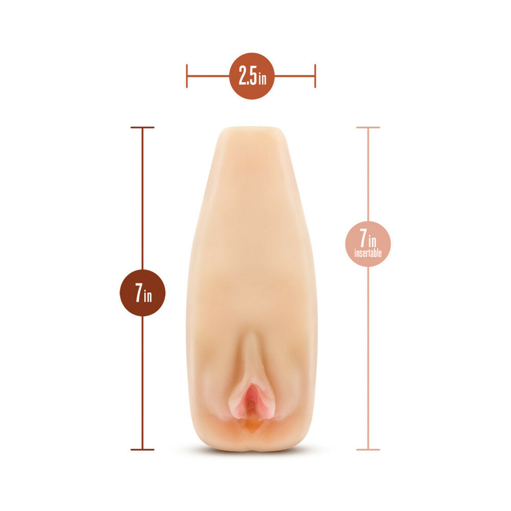 M ELITE SOFT + WET NATASHA VAGINA STROKER WITH BULLET VIBRATOR BEIGE