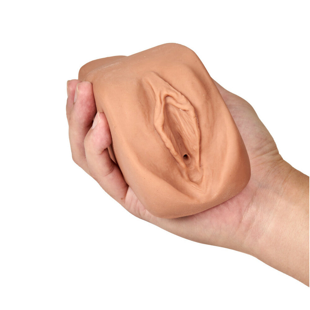 BLUSH - M ELITE SOFT + WET RENATA VAGINA STROKER WITH BULLET VIBRATOR TAN