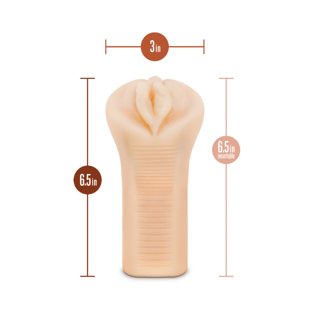 M ELITE SOFT + WET VERONIKA VAGINA STROKER WITH BULLET VIBRATOR BEIGE