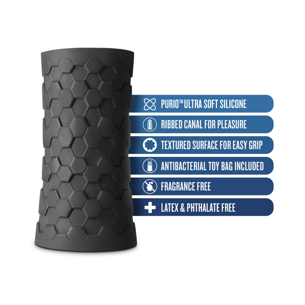 M ELITE PLATINUM HEKX SILICONE STROKER BLACK