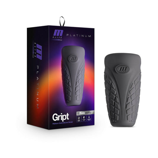 M ELITE PLATINUM GRIPT SILICONE STROKER BLACK