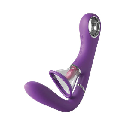 FANTASY FOR HER HER ULTIMATE PLEASURE PRO RECHARGEABLE SILICONE FLICKING SUCTION DUAL STIMULATOR