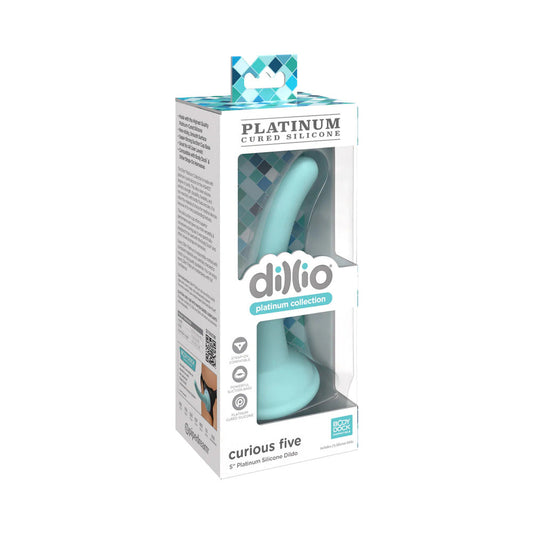 DILLIO PLATINUM COLLECTION CURIOUS FIVE 5 IN. SILICONE DILDO TEAL