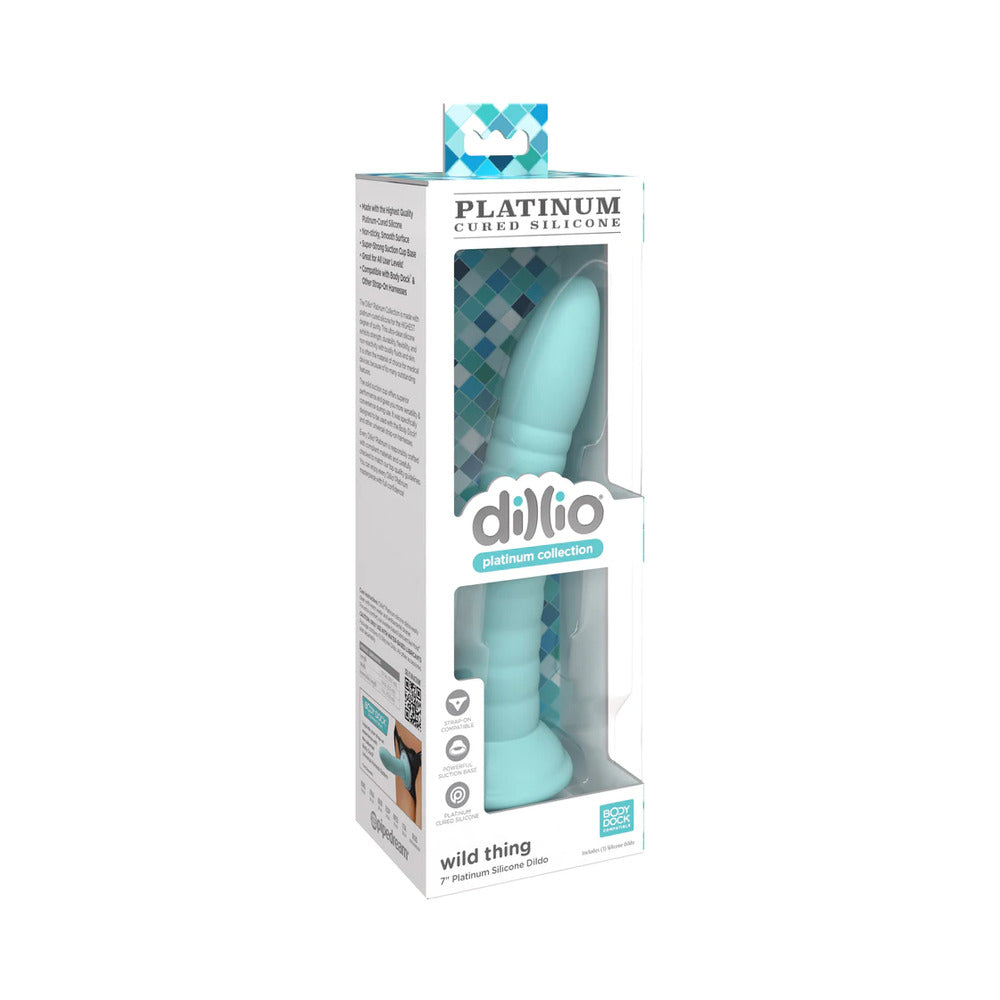 DILLIO PLATINUM COLLECTION WILD THING 7 IN. SILICONE DILDO TEAL