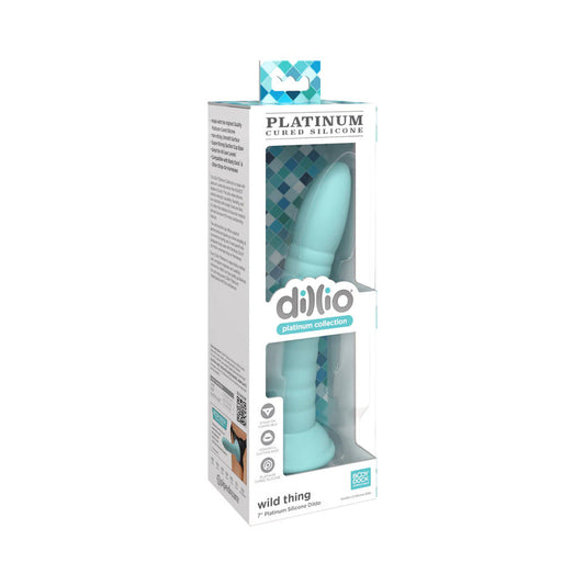 DILLIO PLATINUM COLLECTION WILD THING 7 IN. SILICONE DILDO TEAL