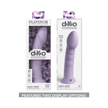 DILLIO PLATINUM COLLECTION SUPER EIGHT 8 IN. SILICONE DILDO PURPLE