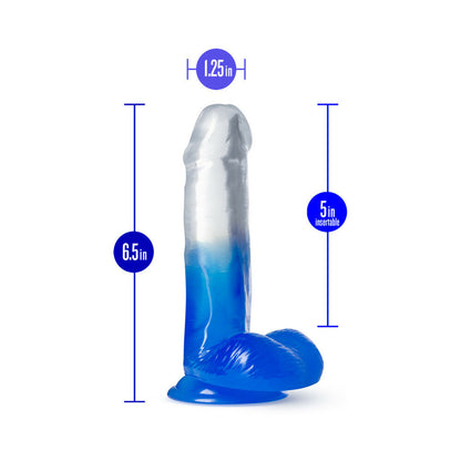 B YOURS STELLA BLUE 6 IN. DILDO WITH BALLS BLUE