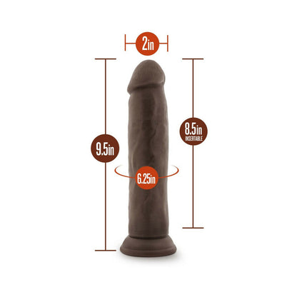 DR. SKIN PLUS THICK 9 IN. TRIPLE DENSITY POSABLE DILDO BROWN