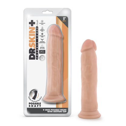 DR. SKIN PLUS THICK 9 IN. TRIPLE DENSITY POSABLE DILDO