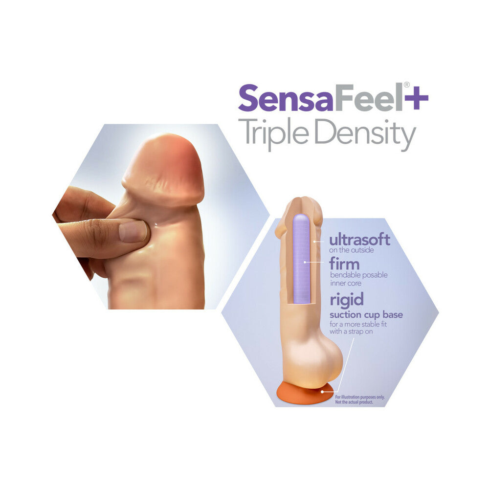 DR. SKIN PLUS THICK 9 IN. TRIPLE DENSITY POSABLE DILDO BEIGE