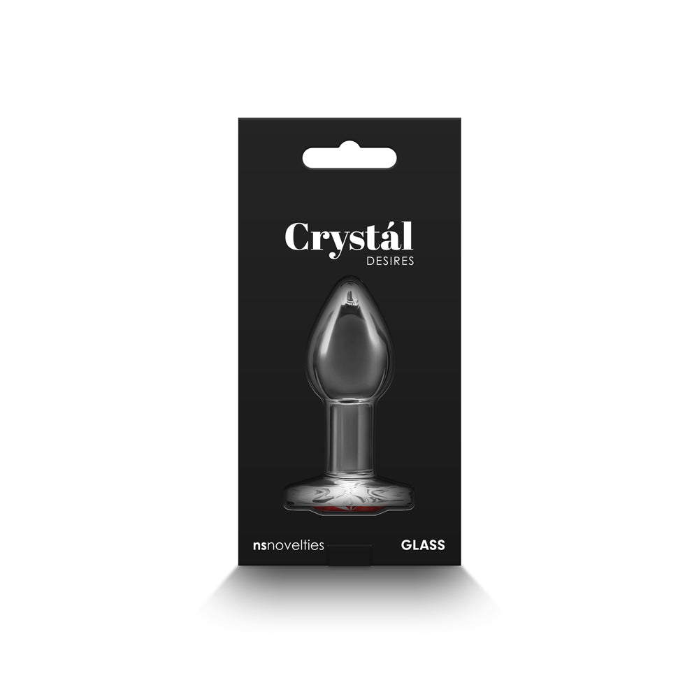 NS NOVELTIES - CRYSTAL DESIRES RED HEART GEM GLASS PLUG SMALL