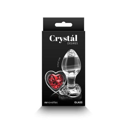 NS NOVELTIES - CRYSTAL DESIRES RED HEART GEM GLASS PLUG MEDIUM