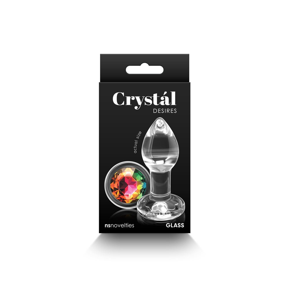 NS NOVELTIES - CRYSTAL DESIRES RAINBOW GEM GLASS PLUG SMALL