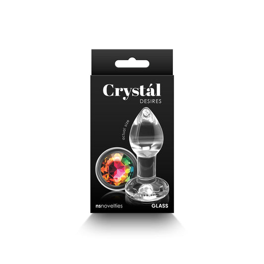 NS NOVELTIES - CRYSTAL DESIRES RAINBOW GEM GLASS PLUG SMALL
