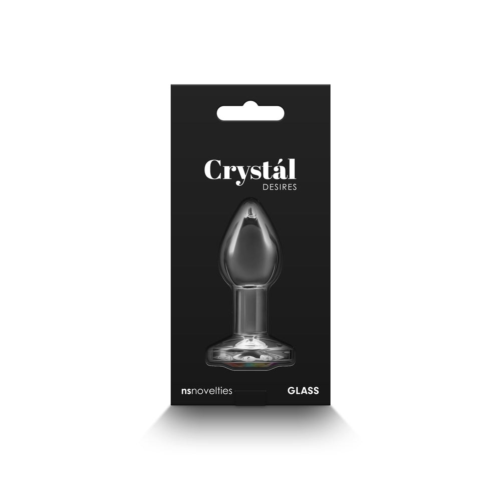 NS NOVELTIES - CRYSTAL DESIRES RAINBOW GEM GLASS PLUG SMALL