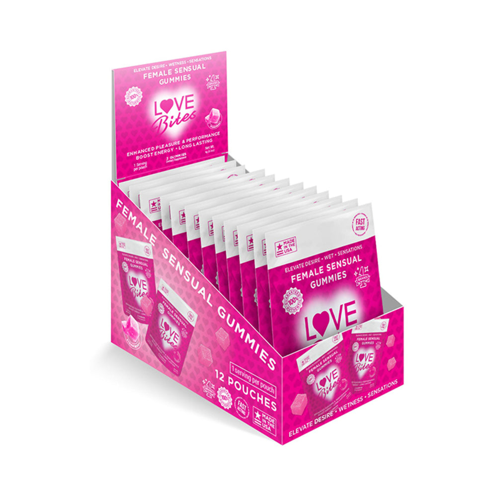 DOC JOHNSON - LOVE BITES FEMALE SENSUAL GUMMIES 2-PACK 12-PIECE DISPLAY