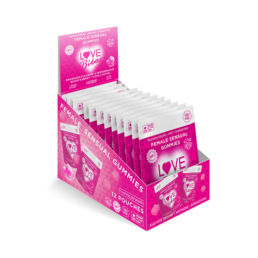 DOC JOHNSON - LOVE BITES FEMALE SENSUAL GUMMIES 2-PACK 12-PIECE DISPLAY