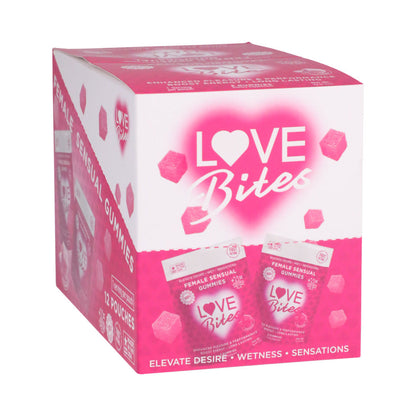 DOC JOHNSON - LOVE BITES FEMALE SENSUAL GUMMIES 2-PACK 12-PIECE DISPLAY