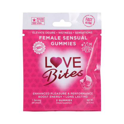 DOC JOHNSON - LOVE BITES FEMALE SENSUAL GUMMIES 2-PACK 12-PIECE DISPLAY