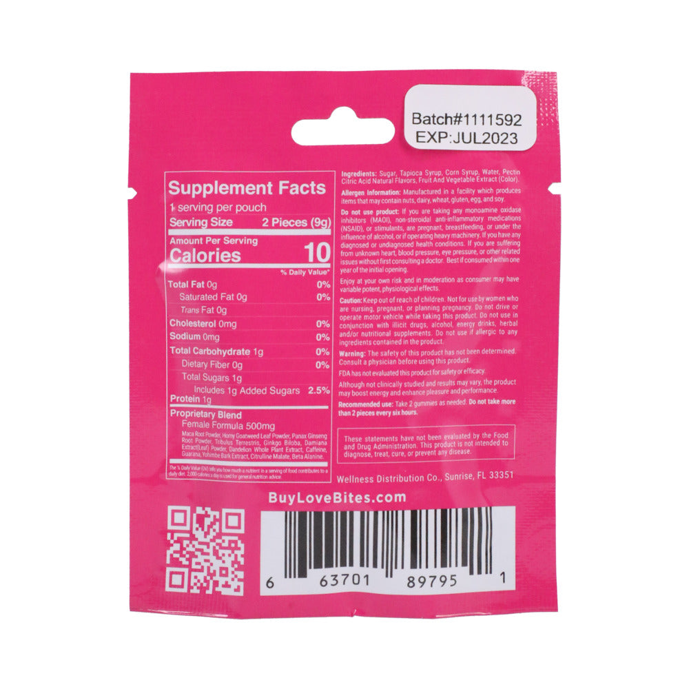 DOC JOHNSON - LOVE BITES FEMALE SENSUAL GUMMIES 2-PACK 12-PIECE DISPLAY