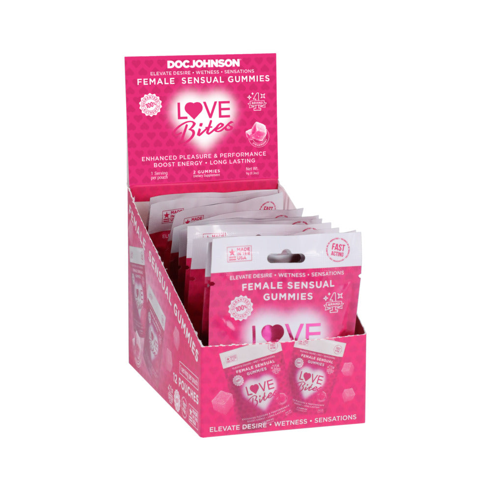 DOC JOHNSON - LOVE BITES FEMALE SENSUAL GUMMIES 2-PACK 12-PIECE DISPLAY