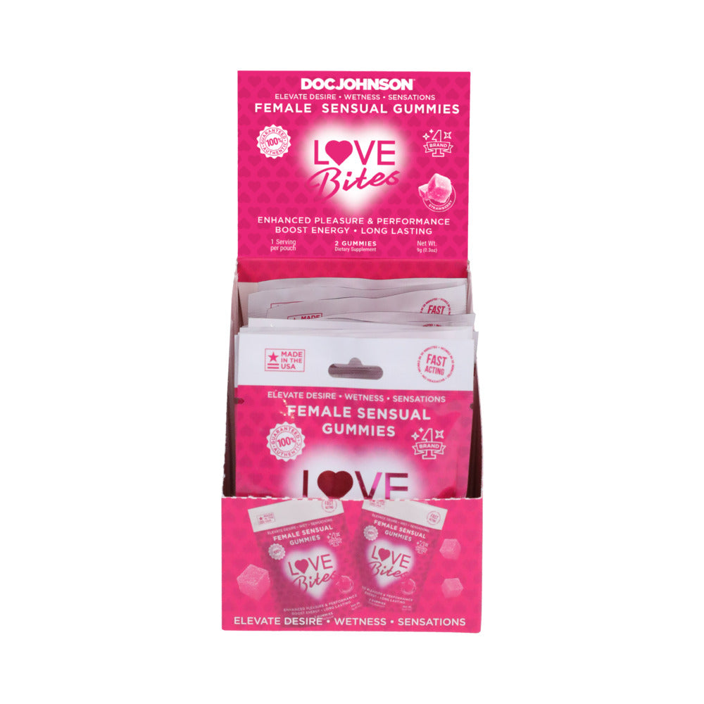 DOC JOHNSON - LOVE BITES FEMALE SENSUAL GUMMIES 2-PACK 12-PIECE DISPLAY