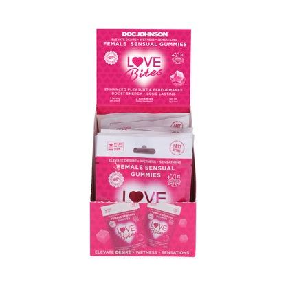 DOC JOHNSON - LOVE BITES FEMALE SENSUAL GUMMIES 2-PACK 12-PIECE DISPLAY