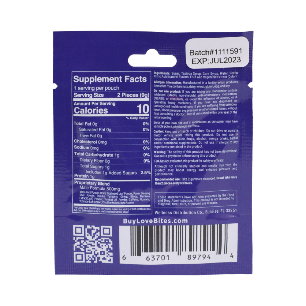 DOC JOHNSON - LOVE BITES MALE ENHANCEMENT GUMMIES 2-PACK 12-PIECE DISPLAY