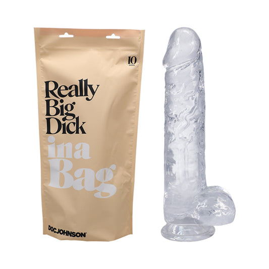 DOC JOHNSON REALLY BIG DICK IN A BAG 10 IN. DILDO CLEAR