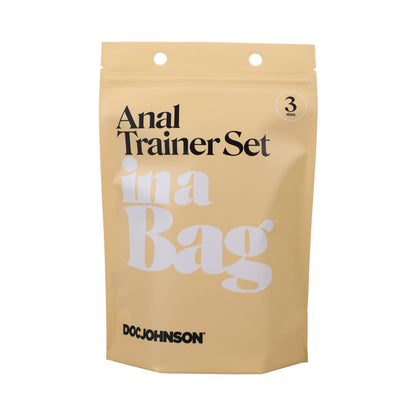 DOC JOHNSON - ANAL PLUG TRAINER SET IN A BAG 3-PIECE SILICONE BLACK